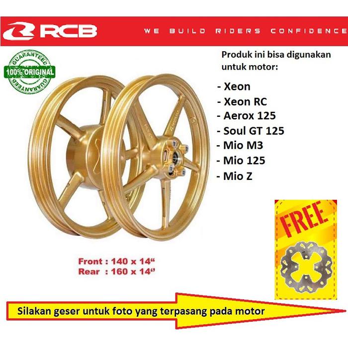Velg Racing Boy RCB SP522 Matic ring 14 Xeon RC Mio M3 Z soul gt 125 ORI ASLI