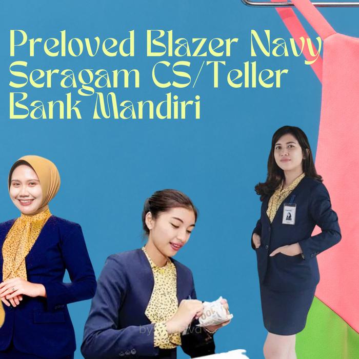 Preloved Blazer Seragam Bank Mandiri CS Teller Navy