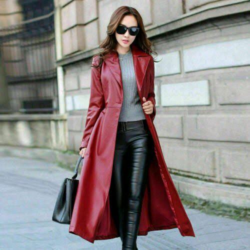 Jaket Kulit Cewek - Coat Kulit Merah - Coat Leather