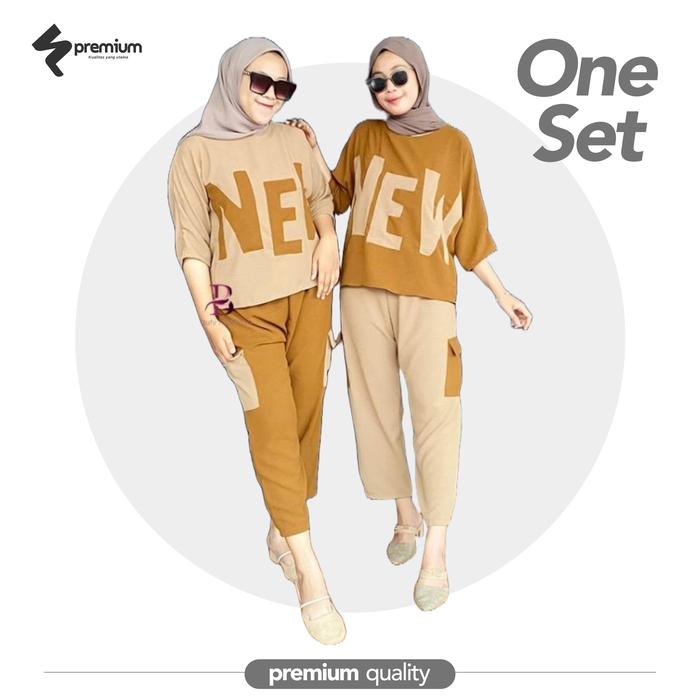 Baju One Set Setelan Wanita Kekinian Cargo Terbaru 2025 Korean Style Remaja Dewasa Setelan Olahraga 