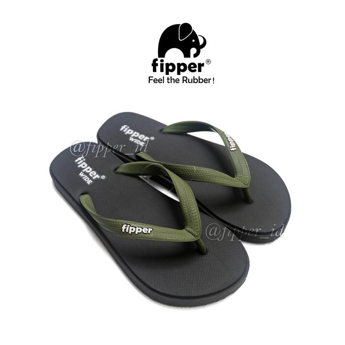 Fipper - Wide Black / Grey Dark / Green Army