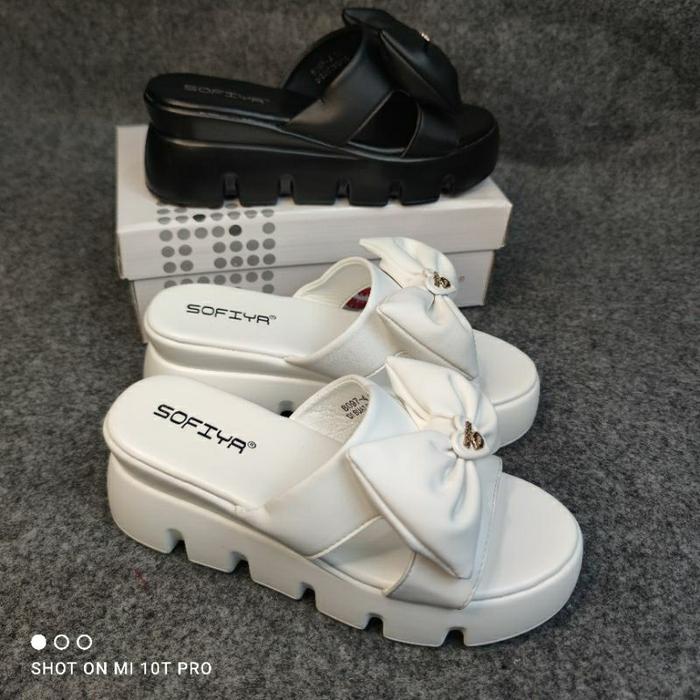 [BISA COD] SOFIYA ORI 8097 4 SANDAL WANITA IMPORT / SANDAL WEDGES TINGGI 5CM / WEDGES SLOP/ SANDAL U