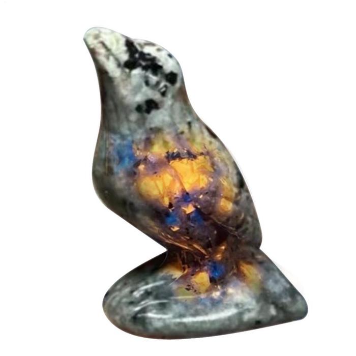 Handmade Carving Crow Figurines Spirit Animal Bird Carving Healing Energy Stones Creative Raven Anim