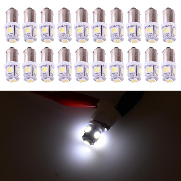 20Pcs Instrument Gauge Dash BA9S LED Light Lamp Bulb BA9S-5SMD-5050