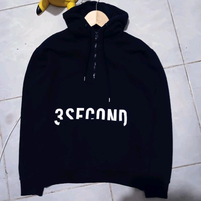 hodie 3 second original 3 second hitam Pria Wanita Jaket