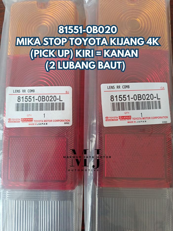 MIKA LAMPU STOP BELAKANG KIJANG SUPER 5K KIJANG 4K KF20 PICK UP / BOX 81551-0B020-L (LUBANG BAUT 2)