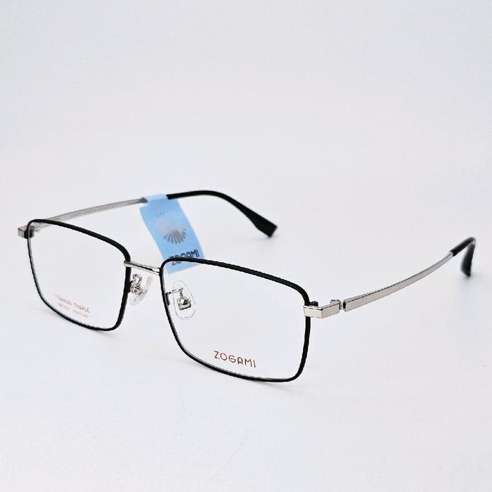 ORIGINAL HOUSE BRAND frame kacamata pria wanita Titanium Zogami MBT3353 Silver Hitam bisa Lensa Minu