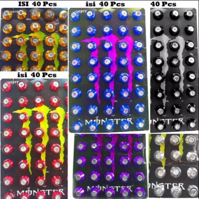 Baut L + Ring Monel Variasi Isi 40 Pcs Universal - Baut Variasi