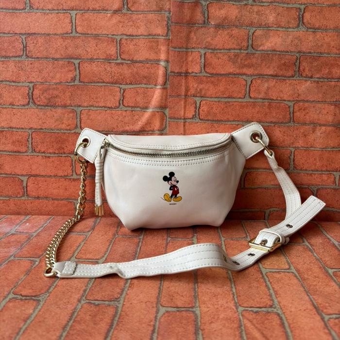 TAS WB KULIT DISNEY WANITA SECOND BRANDED WHITE / TAS WAISTBAG WANITA DISNEY SECOND