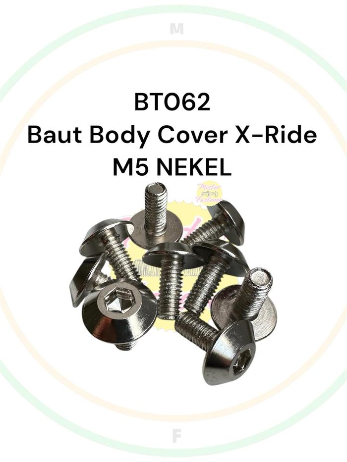 50 PCS Baut L Cover Body X RIDE Yamaha M5x14 NEKEL xride Payung Kunci L4 Baut 8 5x14 5mili 5mm Nikel