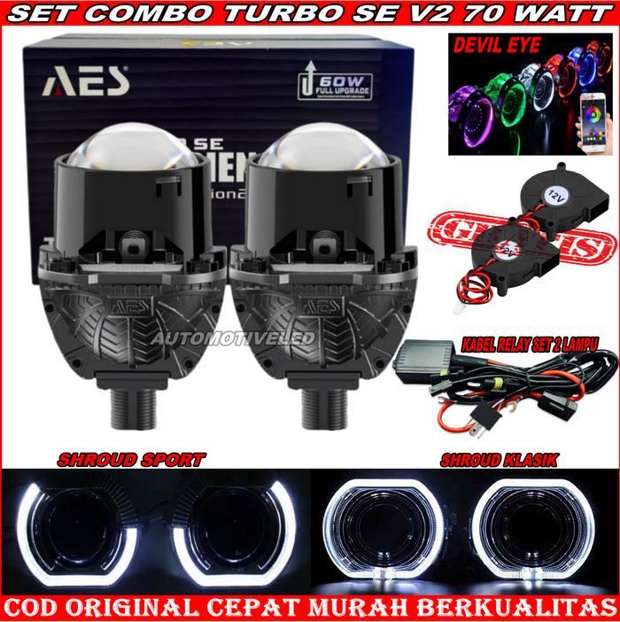 COMBO PAKET HEMAT BILED TURBO SE EXPERIENCE 70 WATT PAKET SET MOBIL SEPASANG ORIGINAL BILED AES PAKE