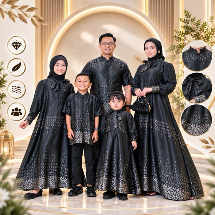 Khalifah Sarimbit Terbaru Setelan Keluarga Gamis Dan Koko Muslim Dior Silk Adem Lembut Premium untuk