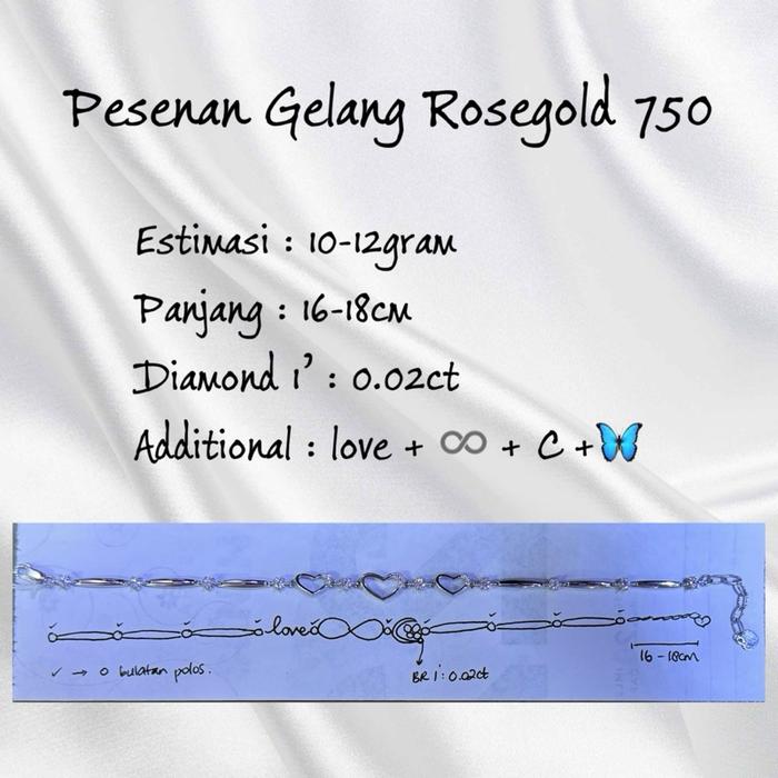 Pesenan Gelang Rosegold Kadar 750 Asli Emas