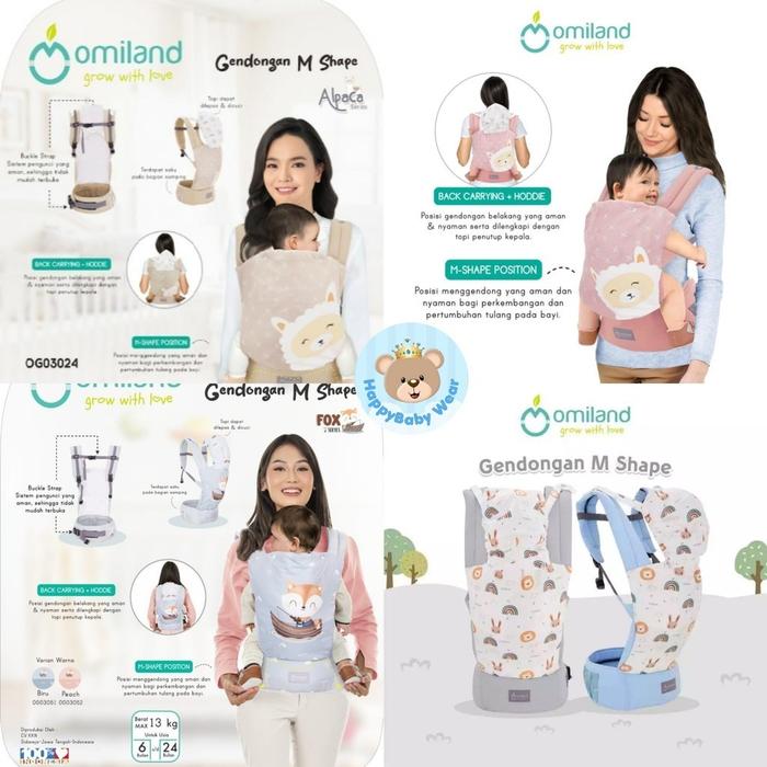 Gendongan Depan Bayi M SHAPE Alpaca / Rainbow / FOX OG03024/OG03031 -Indomulya Shop