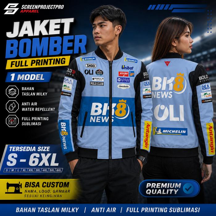jaket racing boomber clasik waterproof pria gresini racing // bknews8