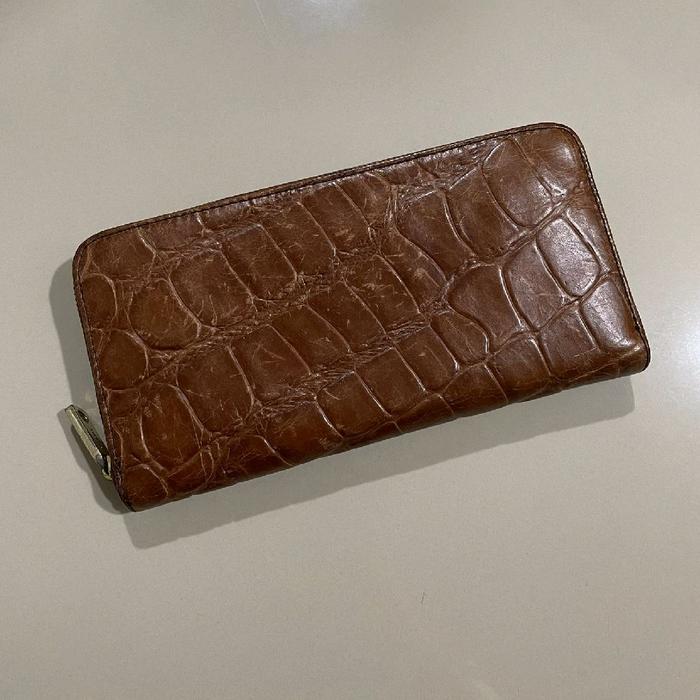 Dompet Panjang Fossil Zip-Around Croco Brown preloved