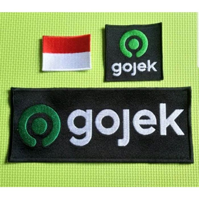 Bordir Logo Emblem Patches Bet Badge Gojek Baru Bendera Indonesia Terbaru u Tempel Dada Punggung