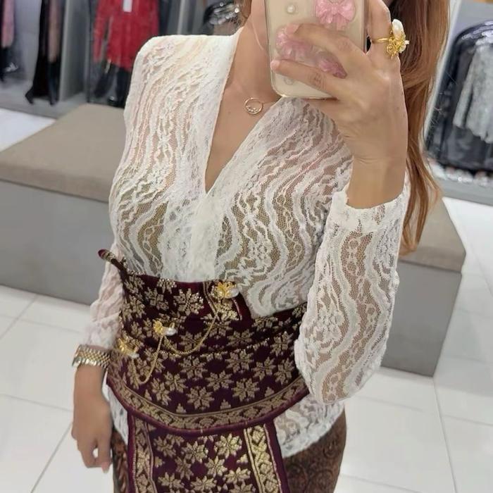 Kebaya Celina || Kebaya Bali Kebaya Moderen Kebaya Wisuda Kebaya Kondangan Kebaya Semi Tule  Prancis