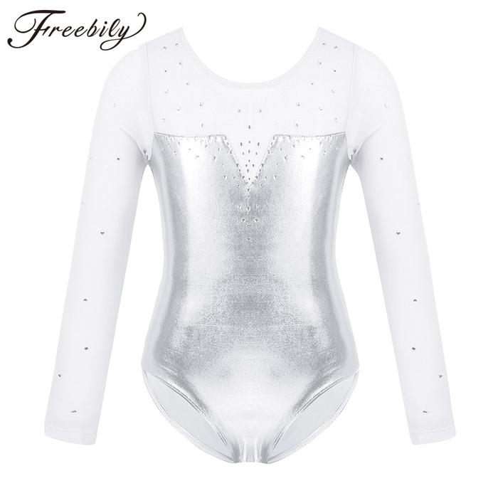 Sparkle Girls Tulle Long Sleeve Gymnastics Leotard Bodysuit