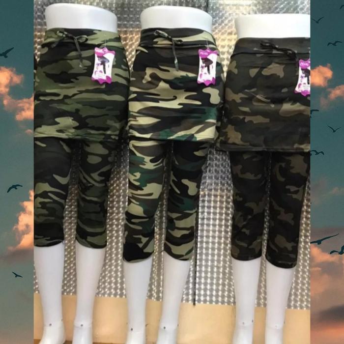 CELANA OLAHRAGA ROK ARMY 7/8 - CELANA SENAM ARMY PENDEK WANITA- CELANA JOGGING ARMY