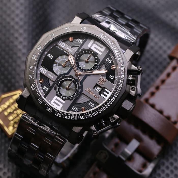【NEW】 JAM TANGAN PRIA TETONIS RANTAI 6012 BONUS KULIT
