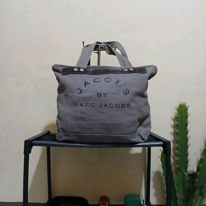 Marc By Marc Jacobs Borse Grigio Canvas & Suede Leather Tote Bag Original