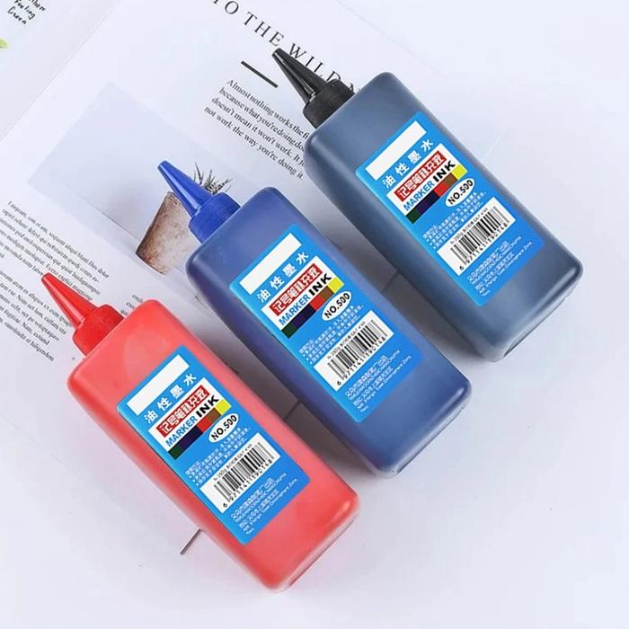 500Ml Isi Tinta Spidol For Refill Tinta Spidol Tinta Refill Spidol Whiteboard Tinta Spidol Biru/Hita