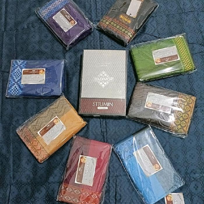 Sarung Wadimor Strimin Motif Songket - Tenun Katun Berkualitas Tinggi - Pria, Wanita, Remaja, Santri