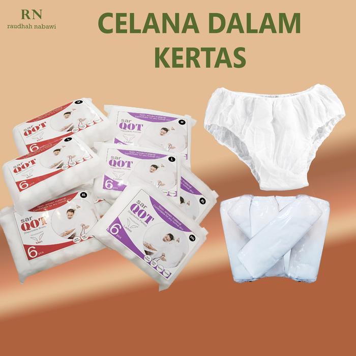 Ready Celana Dalam Kertas Sarqot Sekali Pakai Cd Traveling Cd Rumah Sakit Perlengkapan Haji Umroh