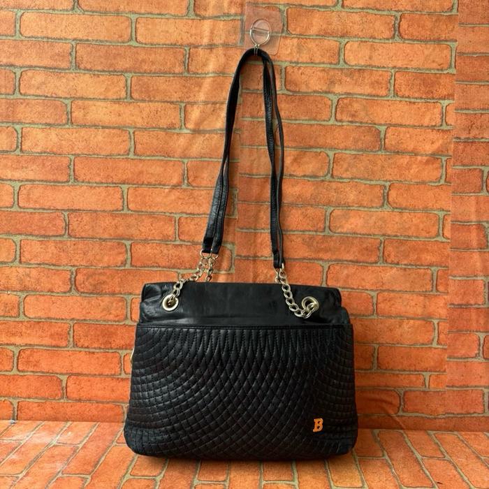 TAS SHOULDER WANITA BALLY ITALY KULIT ASLI SECOND BRANDED HITAM / TAS KETEK WANITA KULIT ASLI BALLY 
