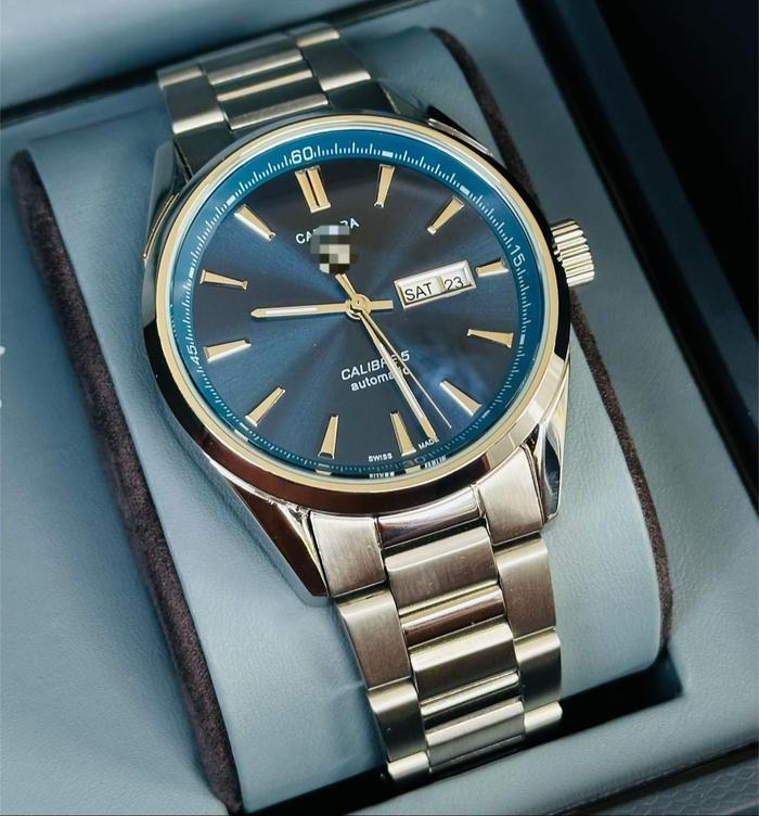 Jam tangan Luxury Pria Carrera Cbre 5 Day-Date Blue dial automatic 39MM steel bracelet jam pria orig