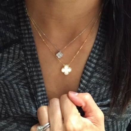 KALUNG VINTAGE CLOVER MOP 18K GOLD DIAMOND JEWELRY-383KBD2000LS