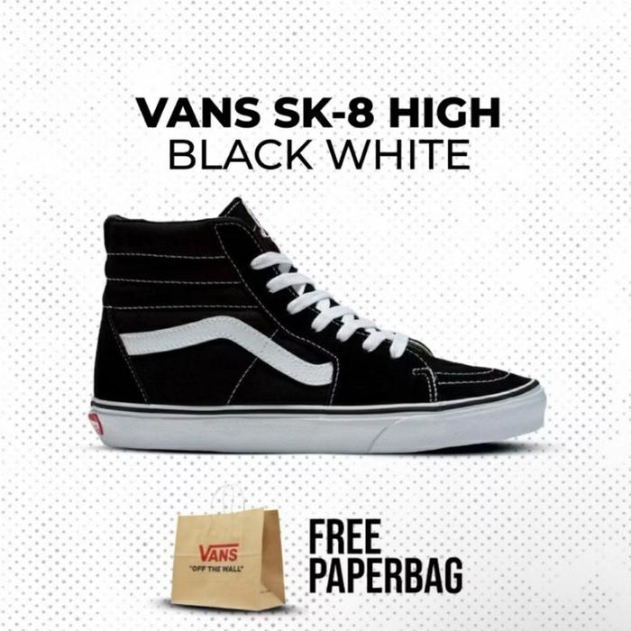 Vans Sneakers Sepatu SK8 Hi proSKate BW Hitam Putih untuk Pria dan Wanita