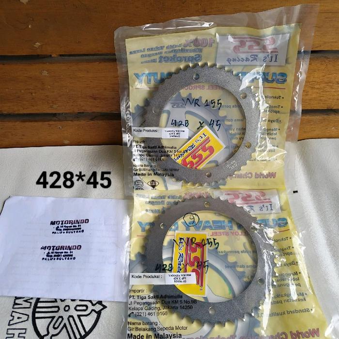 Gear sss 428×45 cocok buat motor wr155