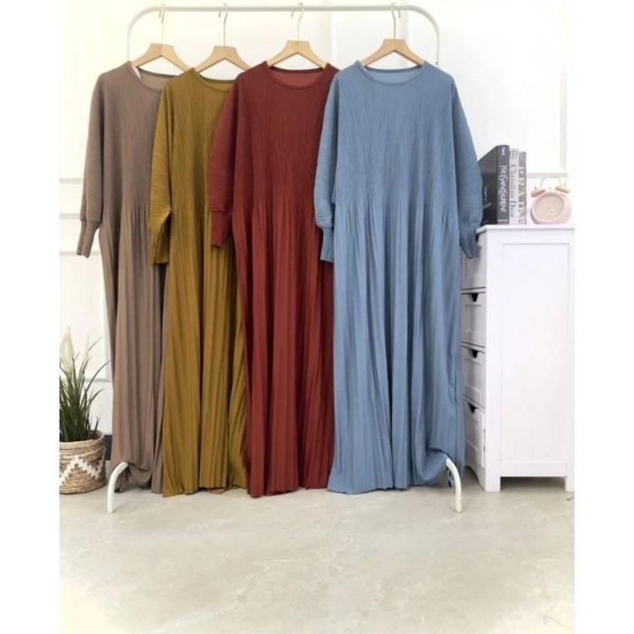 GAMIS PLISKET BATWING JUMBO - BATWING PLISKET JUMBO PREMIUM  XXL - GAMIS MUSLIMAH JUMBO - GAMIS PERE