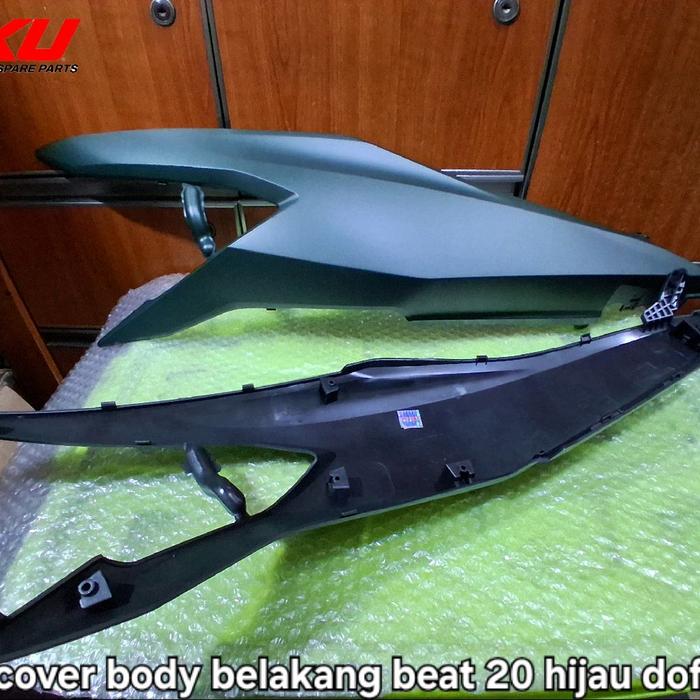 COVER BODY BELAKANG BEAT 2020 HIJAU DOFF MERK WIN...