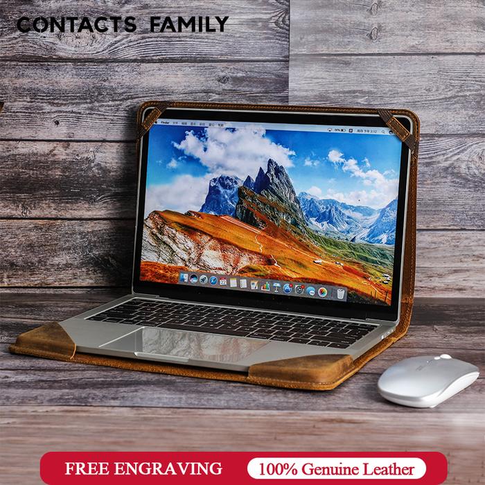 CONTACT'S FAMILY Nubuck leather Laptop Case For Apple Macbook Pro Air