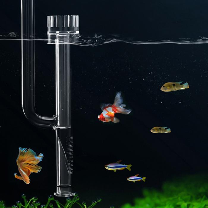 Mini Glass Lily Pipe Skimmer Aquarium Planted Surface Inflow Outflow
