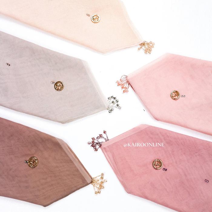 AHF - Kairo - Plain Crystal runce bambu - Hijab Segiempat Paris japan Premium 120 x 120cm