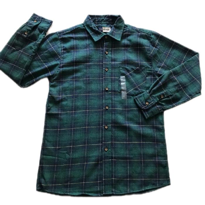 Kemeja Flanel Nevada dengan Desain Kotak-kotak untuk Pria