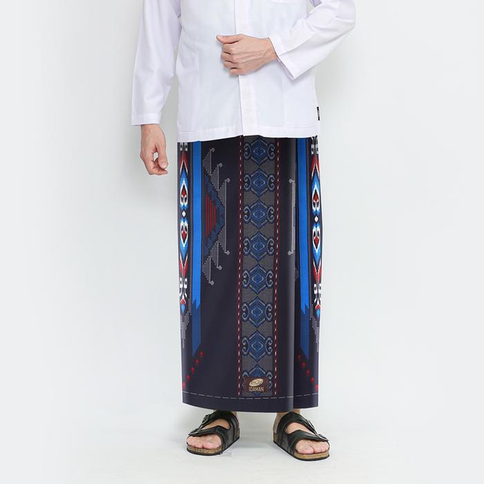 TERUJI Sarung ATLAS Idaman 555 Harmoni Motif BHS SGT Hitam Biru 01