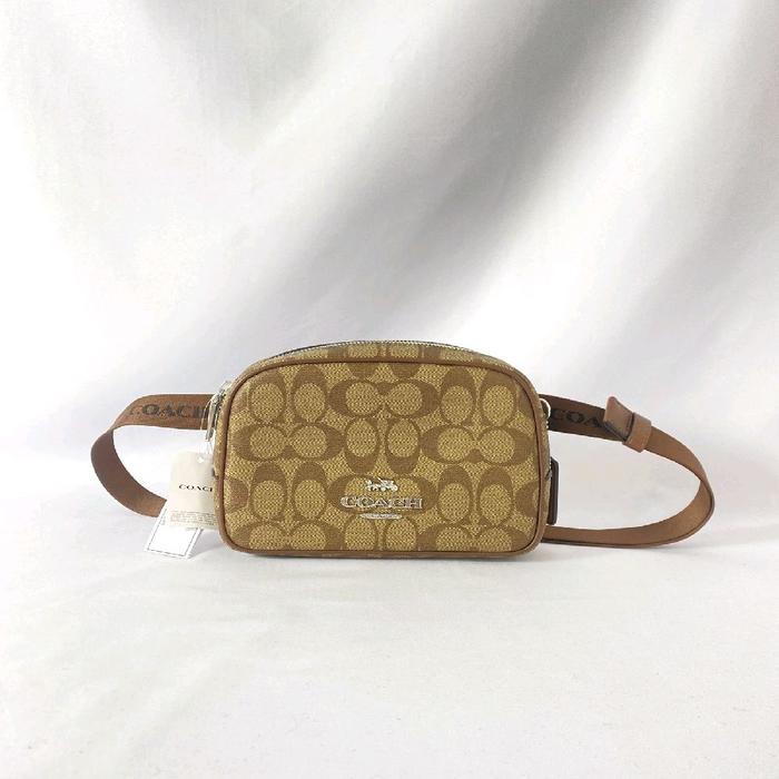 tas pria coac* pace belt bag sign khaki saddle vj