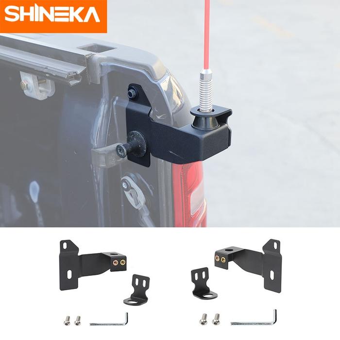 SHINEKA Logam Hitam Mobil Tailgate Antena Mount Bracket Holder