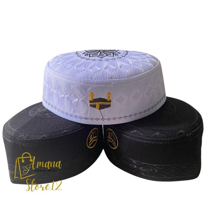 Terbaru Peci Kopyah Haji Malaysia Logo Kabah Peci Kopiah Putih Malaysia Bordir Kabah Motif Nyaman Ko