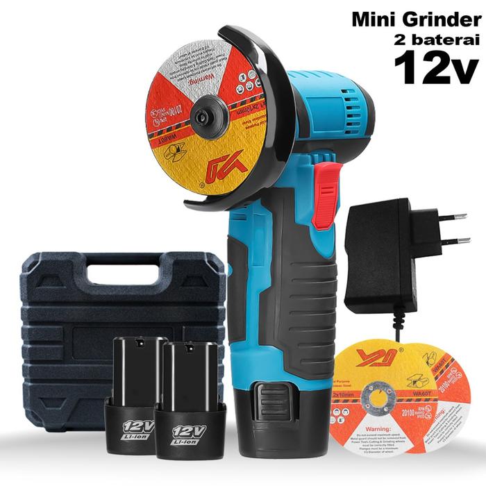 Allefix Gerinda Mini Cordless 12V 1baterai/2baterai Mesin Gerinda Sudut Tanpa Sikat