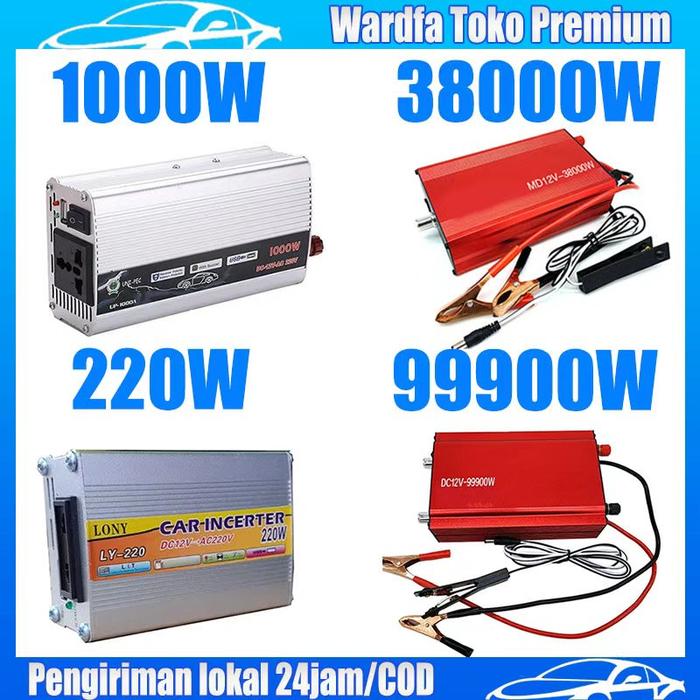 Inverter mobil pintar berk litas tinggi, 12V ke 220V, daya tinggi (220W, 1000W, 38000W, 99900W) - 22