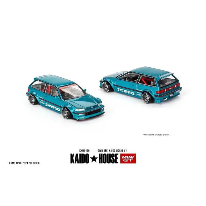 Kaido House x MINI GT 1:64 CIVIC EF KAIDO WORKS V1 Diecast Model Car