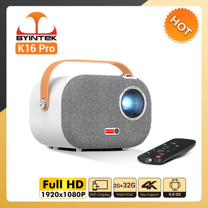 BYINTEK K16 Portabel Full HD 1920*1080P 4K LCD Pintar Android 9.0