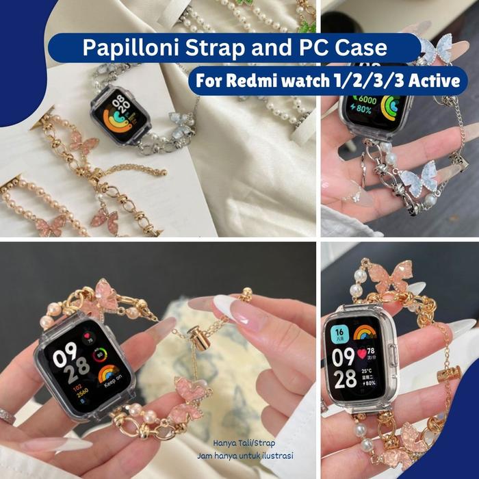 Papillon Strap and PC Case for Redmi Watch 1 Redmi Watch 2 Redmi Watch 3 Redmi Watch 3 Active