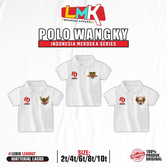 LMK KAOS ANAK LMK SERIES WANGKY POLO EMBLEM BORDIR ANAK SIZE 2-10 TAHUN MATERIAL LACOS 100% PRODUK O